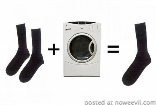 washing maching and socks