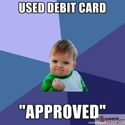 debit card approved