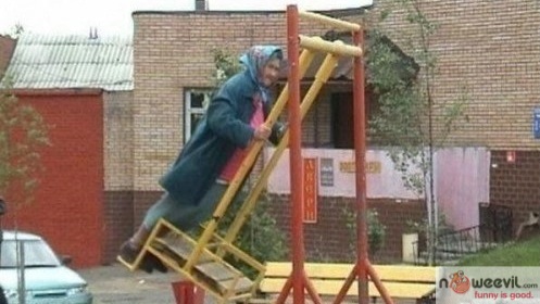 russian lady on swing