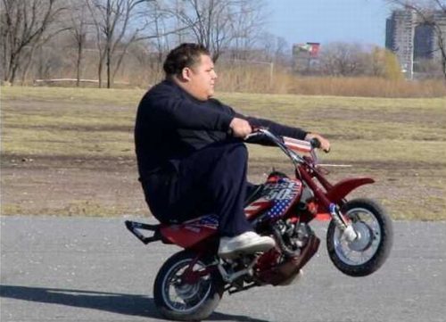 big guy on motorcycle