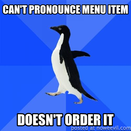 cant pronounce menu item