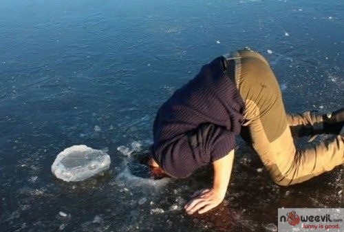 head in ice