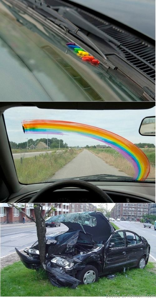 rainbow windshield