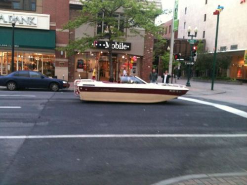 boat on road