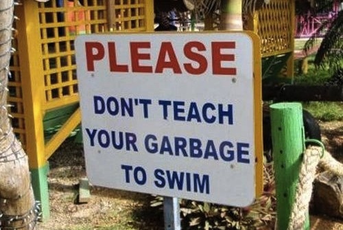 garbage to swim