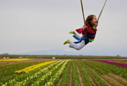 little girl and parachute