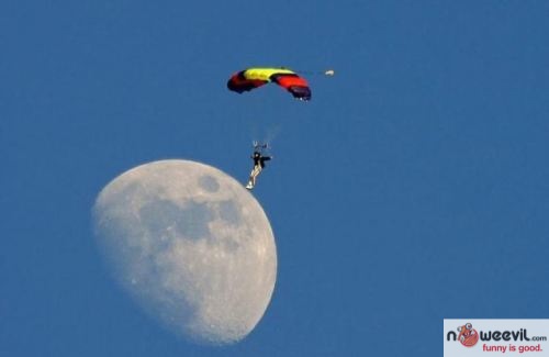 parachute the moon