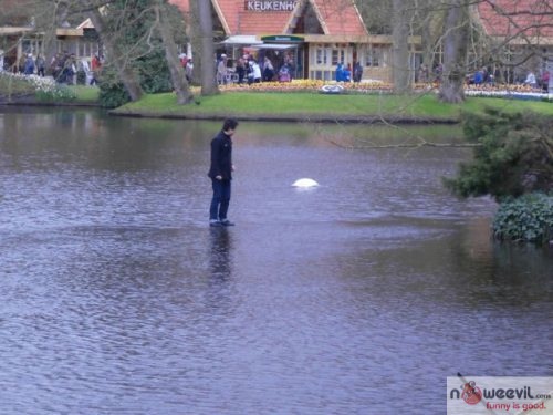 standing on water