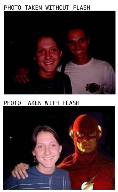 with and without flash