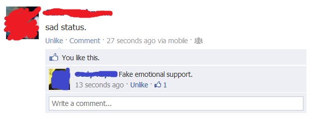 fake facebook status